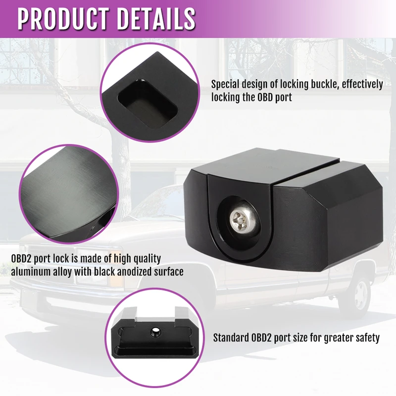 Universal OBD Port Security Anti-theft Lock Kit ‎for Tune Saver Block Access To OBD 2 Connector OBD II Lock Port Anti Theft Tool