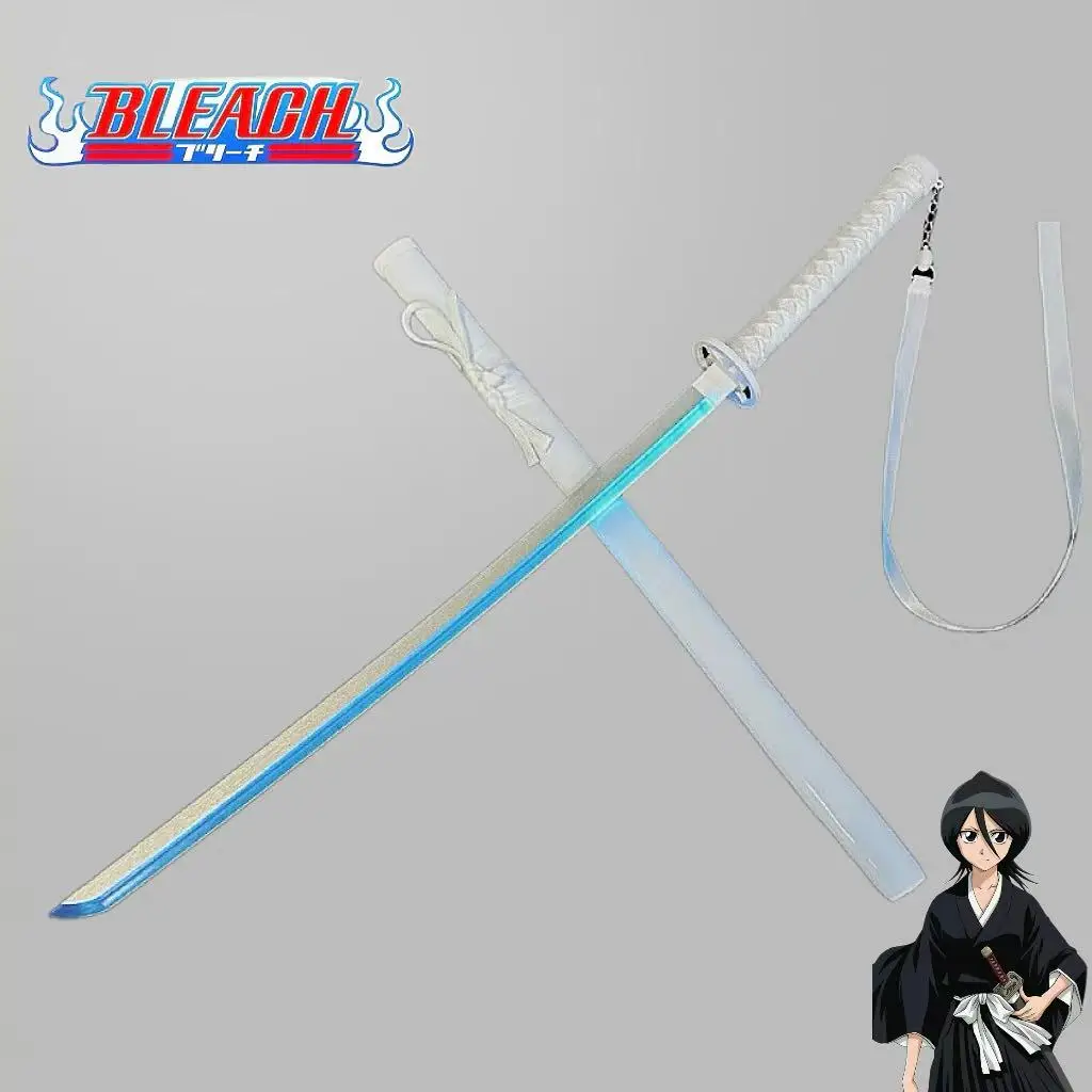 

40-дюймовая (103 см) катана Рукии Содэ из Bleach, белая, с светящимся ремешком, в натуральную величину, японская катана, светящаяся, для косплея, подарок