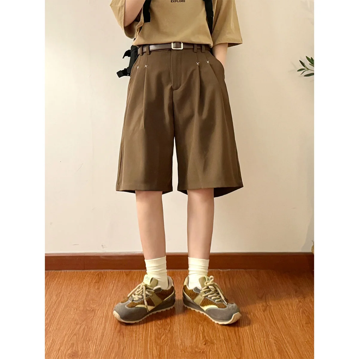 

Летние новые ретро-брюки в японском академическом стиле, свободные широкие брюки-капри унисекс, повседневные молодежные модные брюки