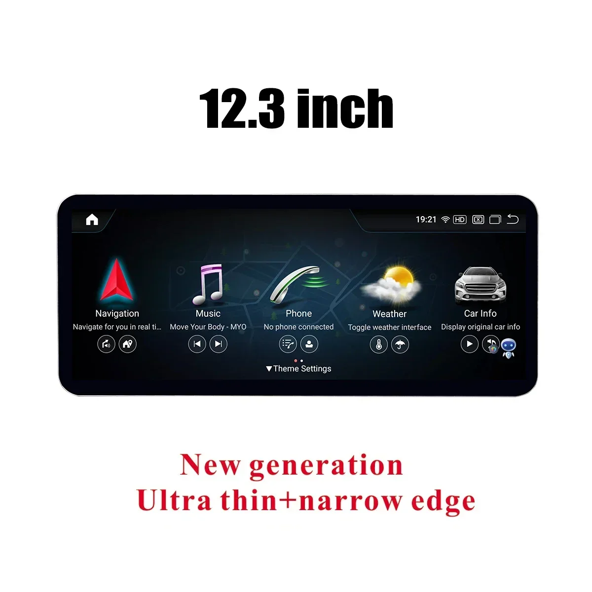 12.3 inch Ultra thin screen Android 13 Full screen display Car Multimedia player for Mercedes Benz Class E W212 2015-2016 NTG5.0