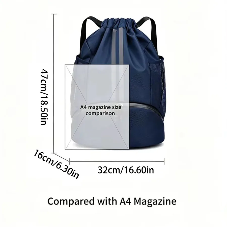 Sports drawstring backpack with shoe compartment, photo 6