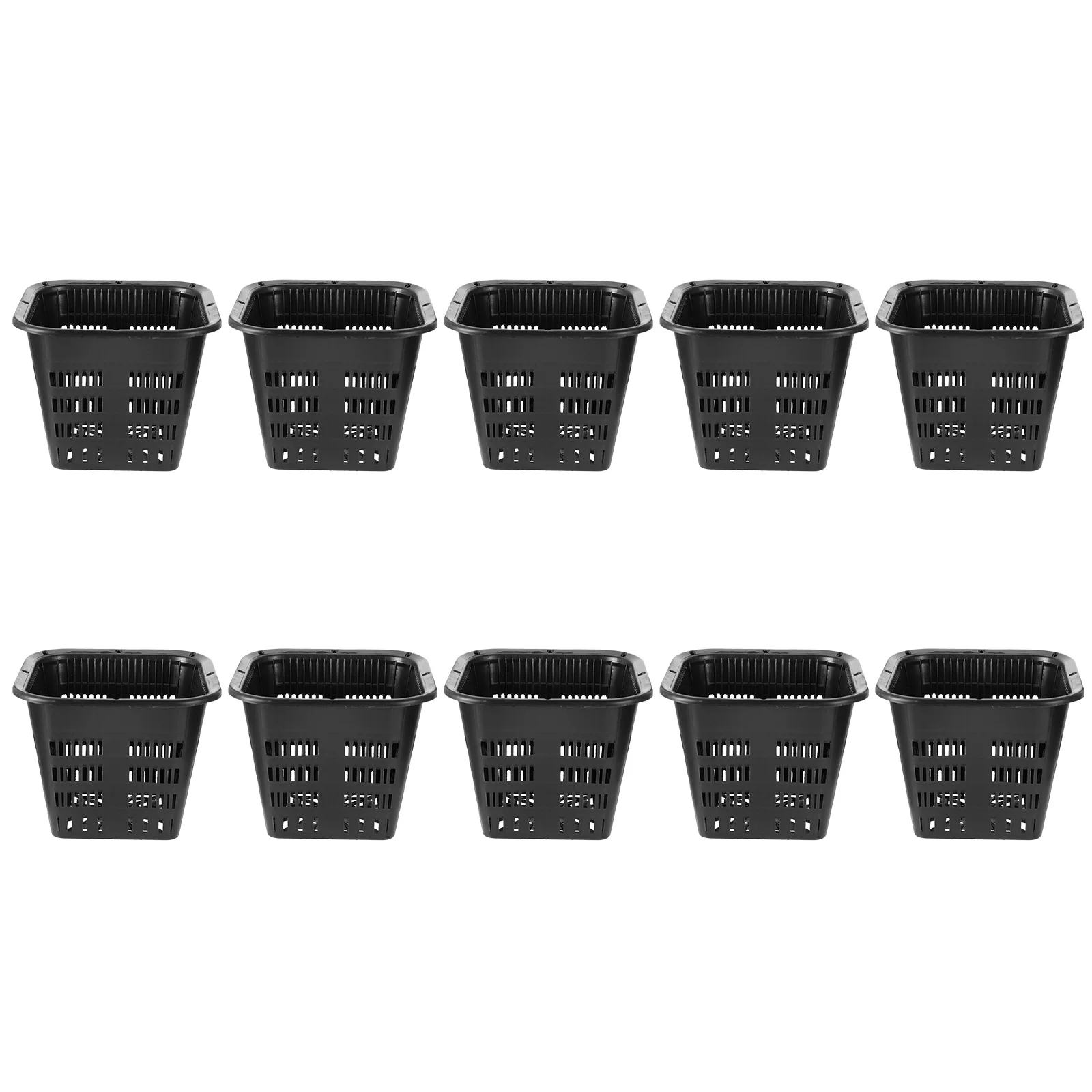 10 Pcs Hydroponic Basin Plant Pot Garden Plastic Basket Planting Square Planters Mesh Baskets Net Grow Container