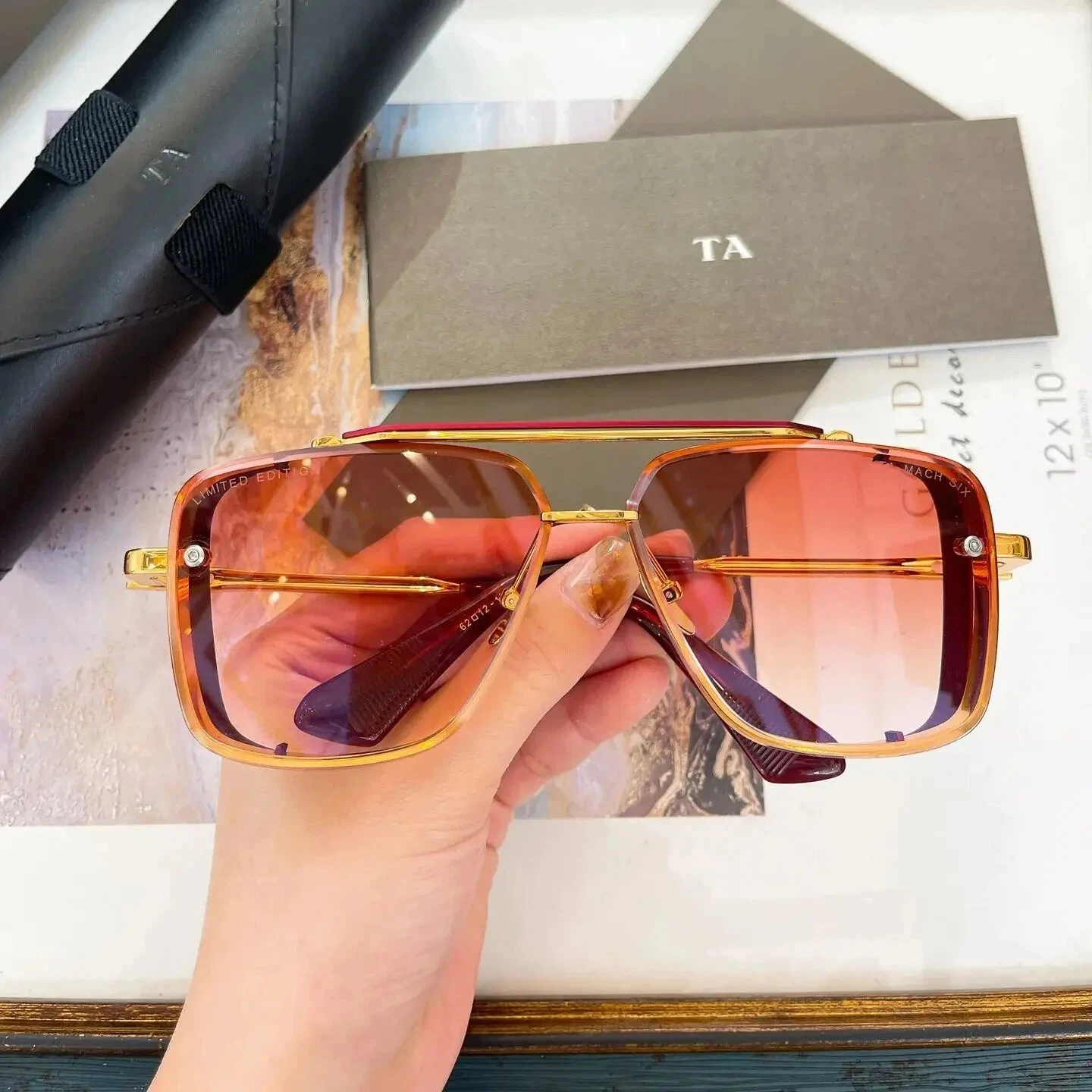 

Original Factory For DIYTA DT DTS121 MACH SIX With Brand Box Gradient Pink Lenses Luxury LIMITED EDITION Men Women Sunglasses