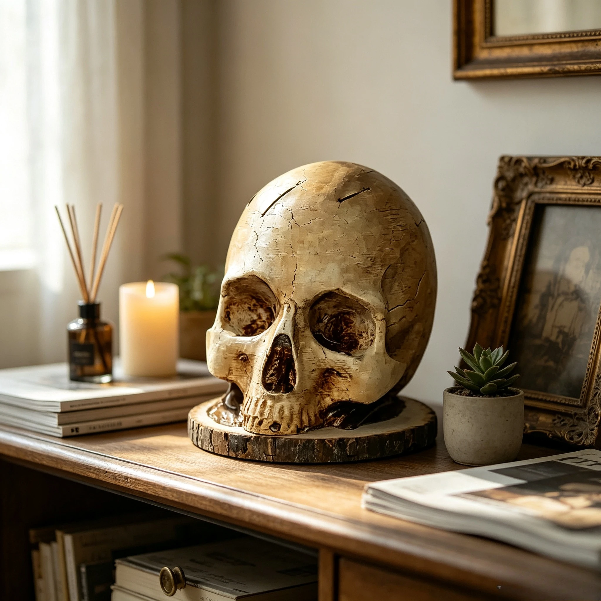 Kitchen Skull Knife Block Holder Halloween Scary Counter Storage Decor Creative Table Gift for Party