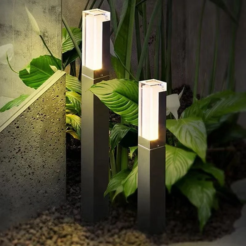 Human Motion Sensor LED Lawn Light Outdoor Waterproof IP65 Acrylic Shade Garden Villa Landscape Walkway Lawn Light High Guality