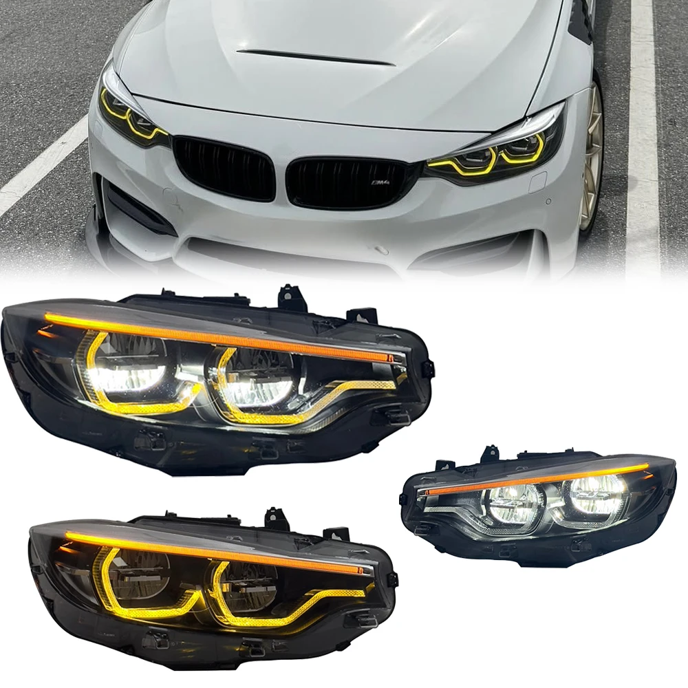 

Автомобильные фары для BMW F32: Проекционные линзы фар 2013-2020, F82, F36, 420i, 428i, 430i, 435i. Светодиодные фары, дневные ходовые огни (DRL) для автомобилей.