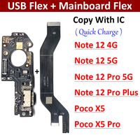 New For Xiaomi Poco X5 Pro Redmi Note 12 Pro Plus 4G 5G USB Charging Port Dock Charger Connector Board Mainboard Main Flex Cable