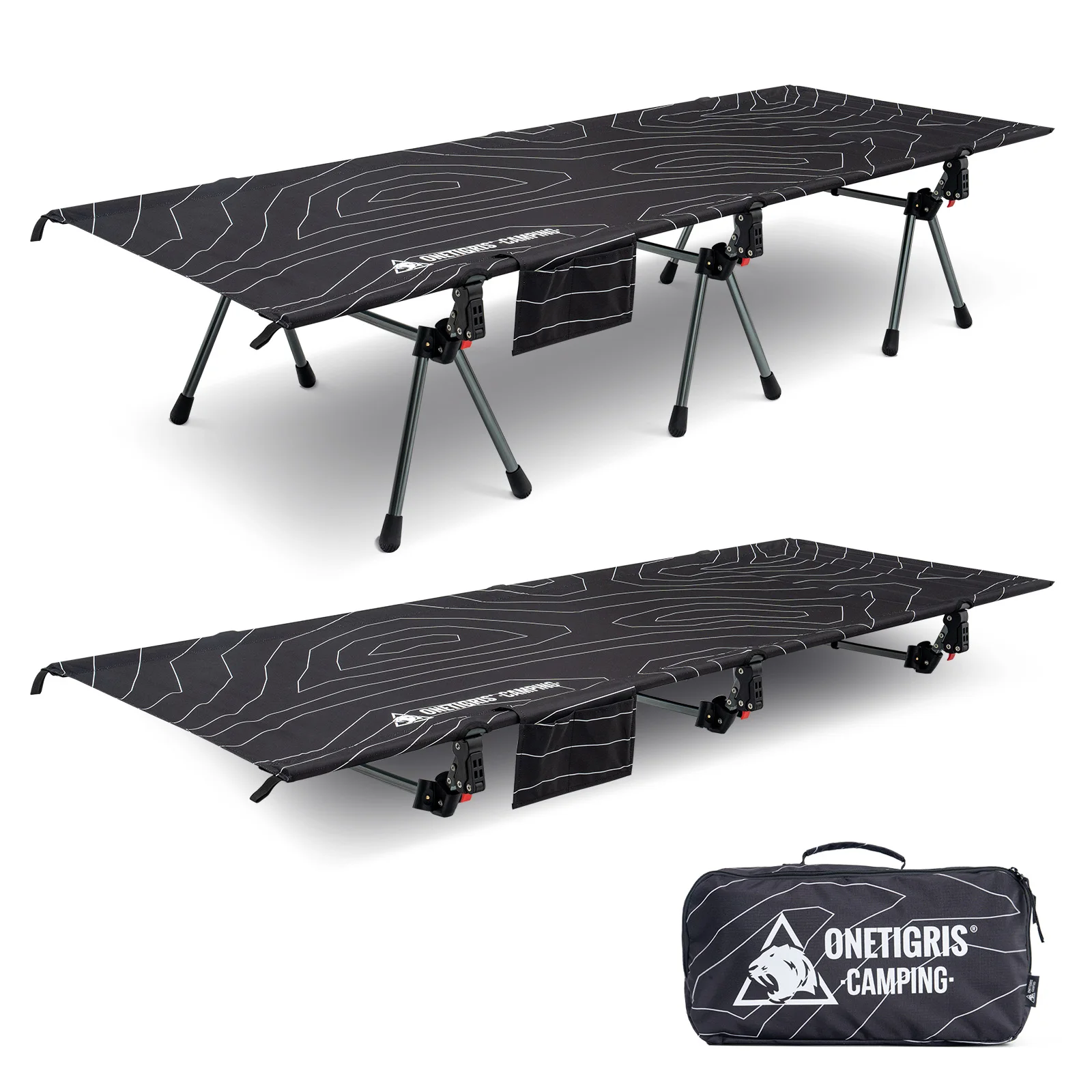 OneTigris Supranubis Camping Cot Ultralight Aluminum Alloy Folding Bed for Hiking Backpacking Travel Car Trips Sleeping Cot