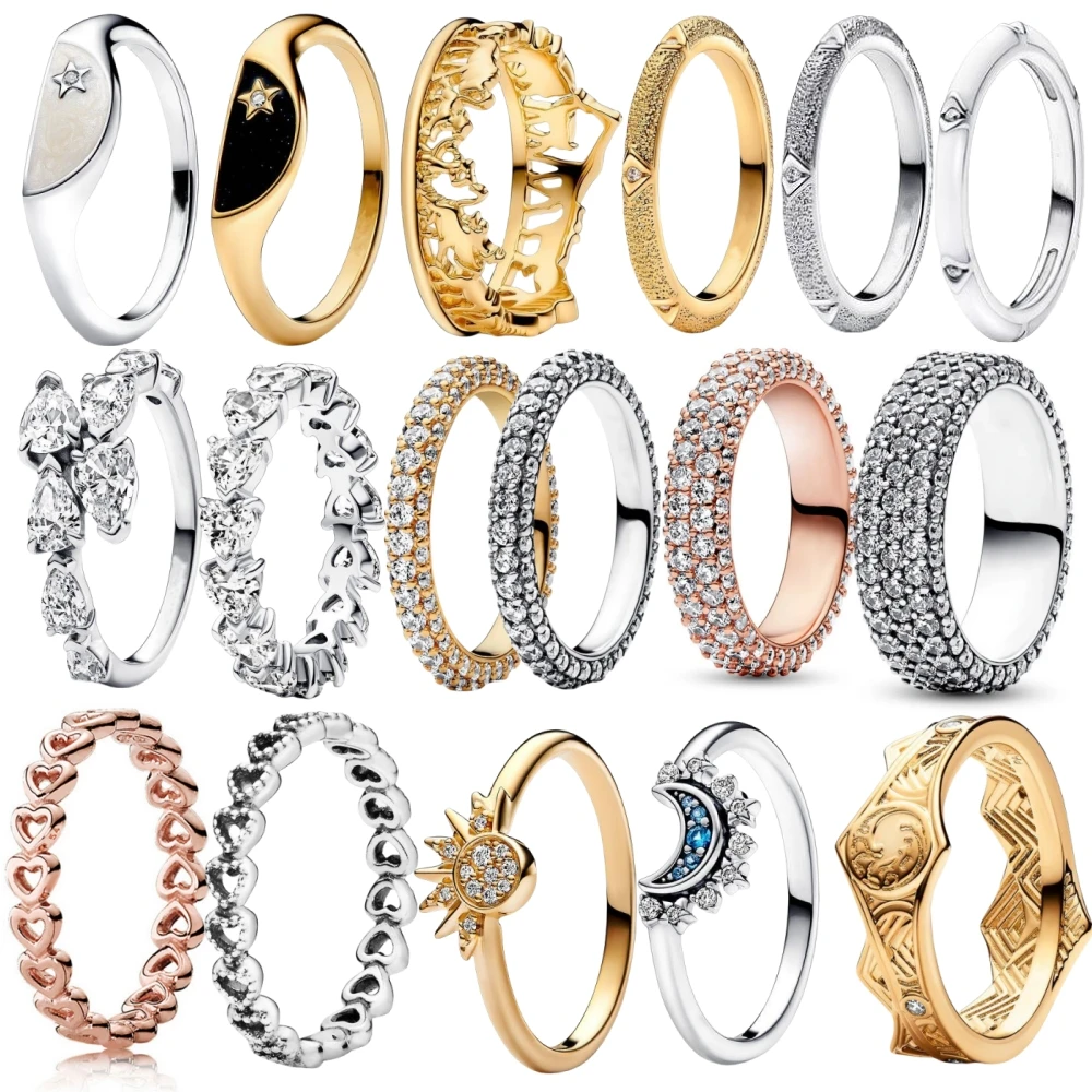 New Fashion Disney Ring ME Day & Night Ring Celestial Sun & Moon Ring Set Ladies Exquisite Wedding Party Gifts