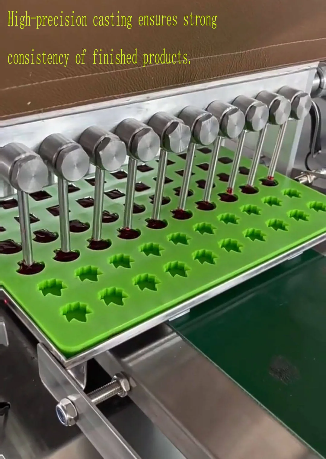 Industrial Lollipop Cocoa Chocolate Mold Maker Moulding Equipment One Shot Chocolate Deposit Machine for Make Chocolate view 5