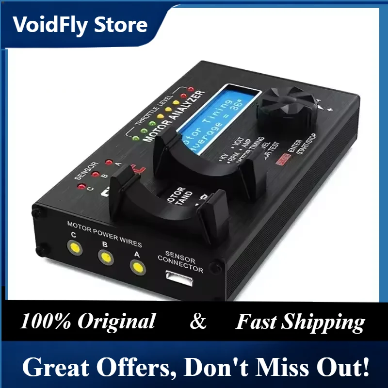 VoidFly SKYRC Brushless Motor Analyzer LCD Tester RPM KV Voltage Timing Noise 7.4-8.4V Checker Sensor or Sensorless for RC Car P