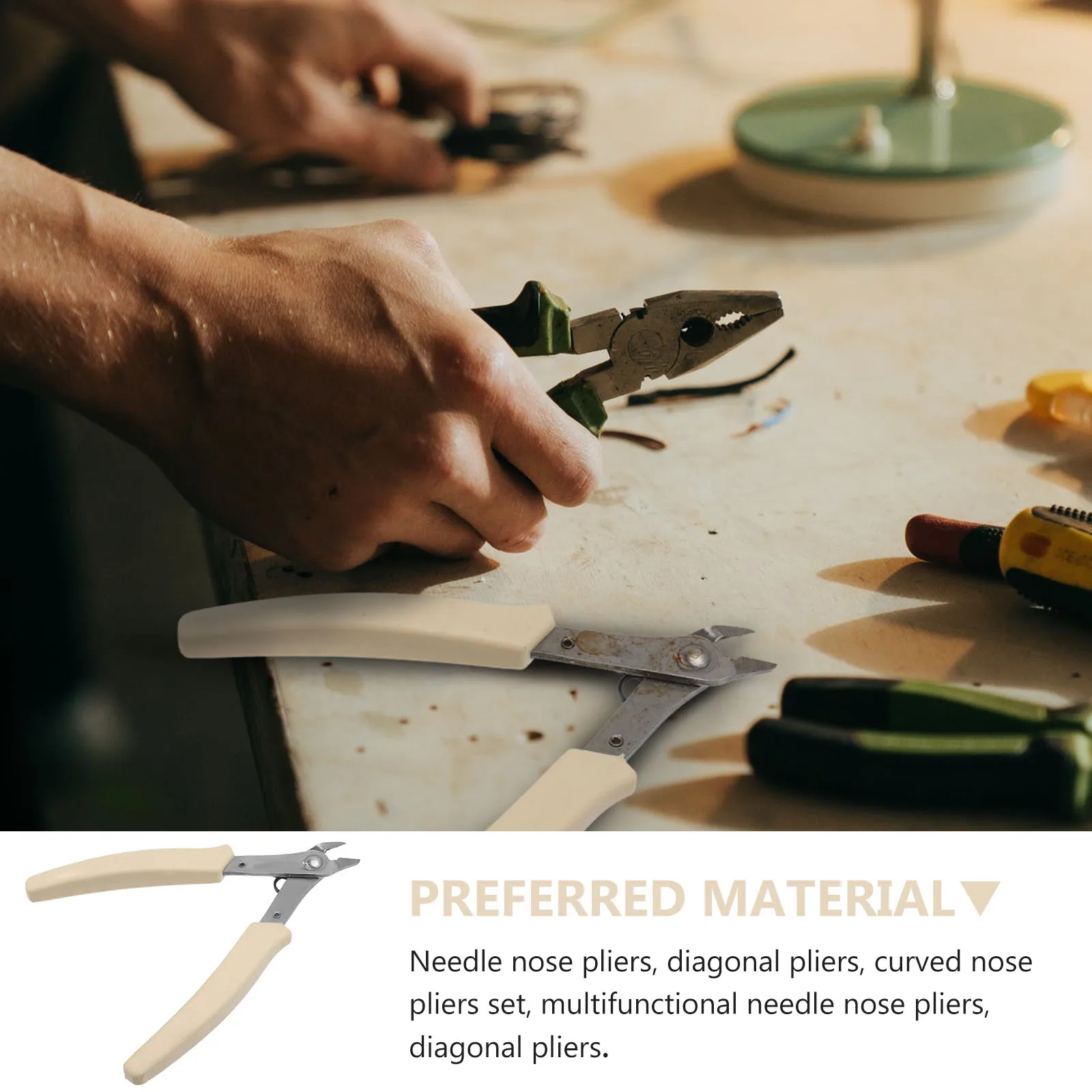 

Stainless Steel Long Nose Plier Sharp Blade Multi-Purpose Crimping Wire Stripping Tool Compact Electrician Repair Hand Tool For