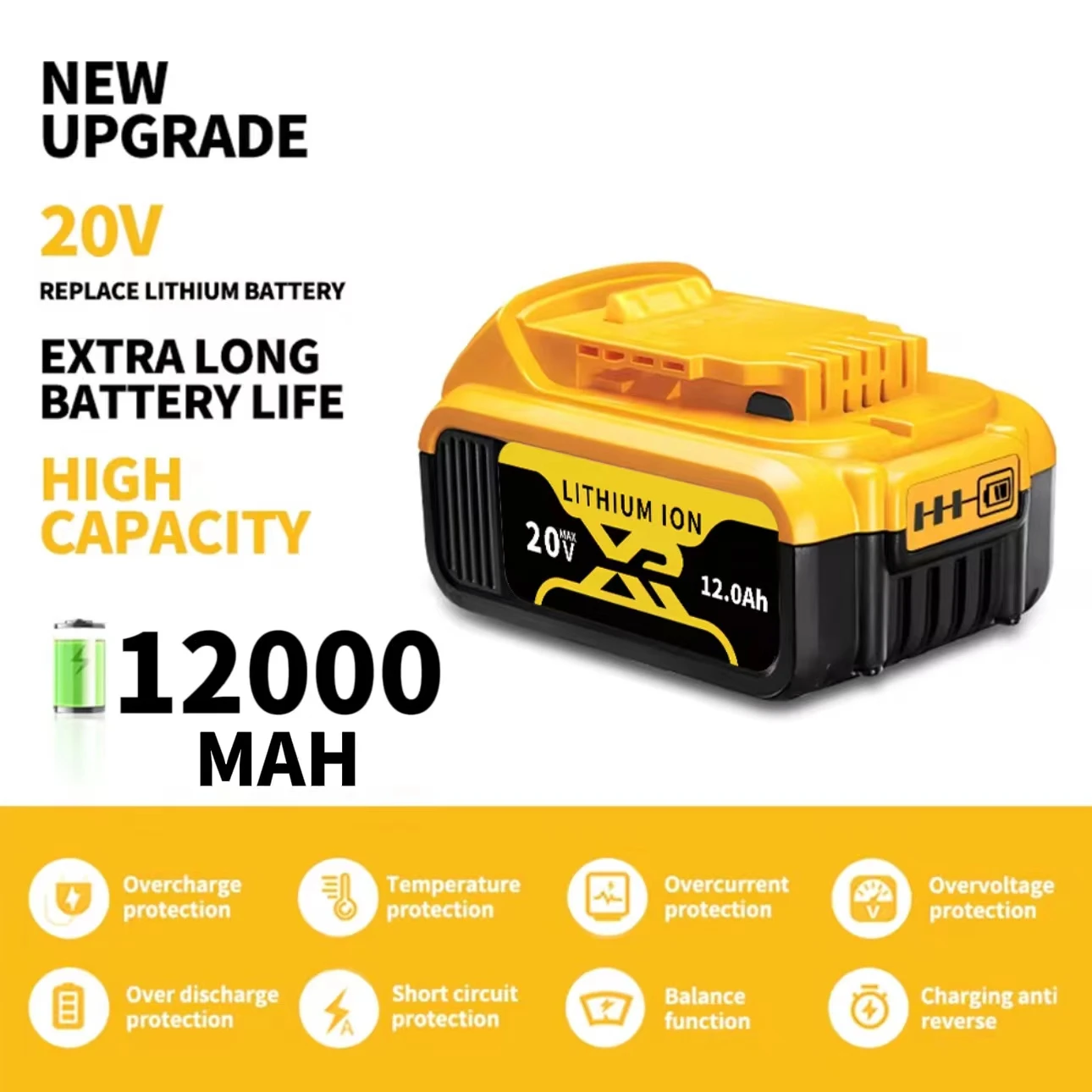 For DEWALT original 20V MAX, 6.0/8.0/12.0AH, DCB115, DCB118 DCB184 DCB200 lithium battery charger, fast charging, Tool batter