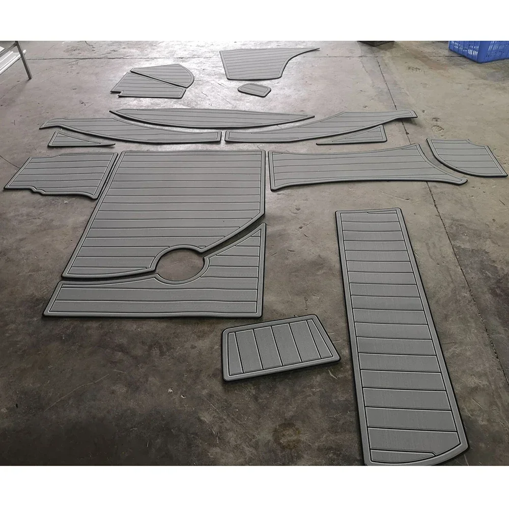 Customized Motorboat Pads Set with Logo EVA Foam Teak Decking Sheet Thick 6mm Self Adchesive Mat Customied DIY Black Grey Brown