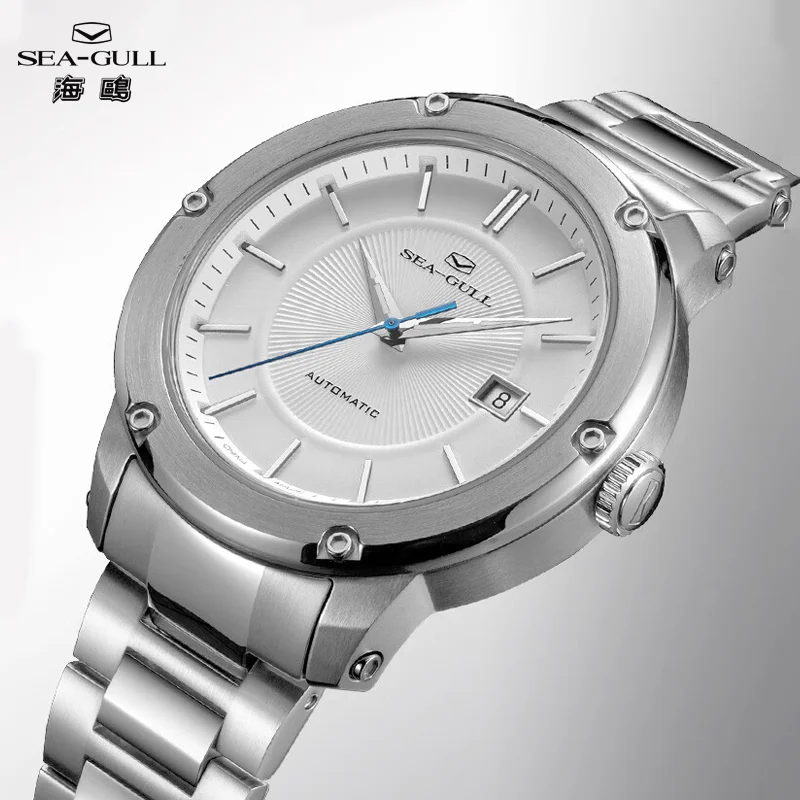 

Seagull Luxury Watch Business Waterproof Clock Luminous Date Stainless Steel Automatic Mechanical Watch Men reloj hombre 1021