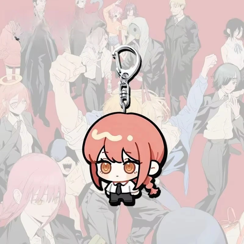 Anime Acrylic Keychain Cute Q Version Power Makima Reze Angel Devil Bag Pendant Key Ring Fans Collectible Gift