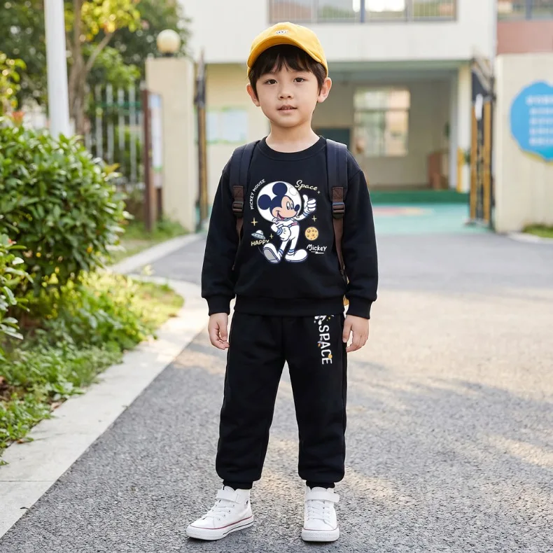 Herbst-Winter Jungen O-Ausschnitt Hoodies und Lange Hose Zweiteilige Sets Kinder Mode Trainingsanzug Kinder Sweatshirt Anzug Pullover Set – Detail 6