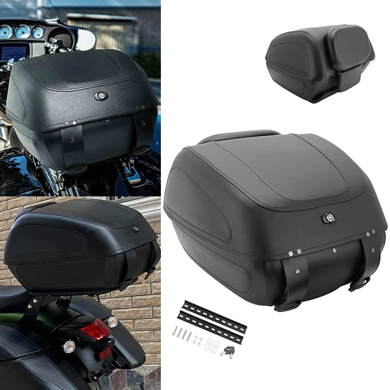 Motorcycle Tail Box Top Rear Luggage Tool Tail Box Large Capacity For Harley Yamaha Honda Victory Kawasaki Suzuki Universal