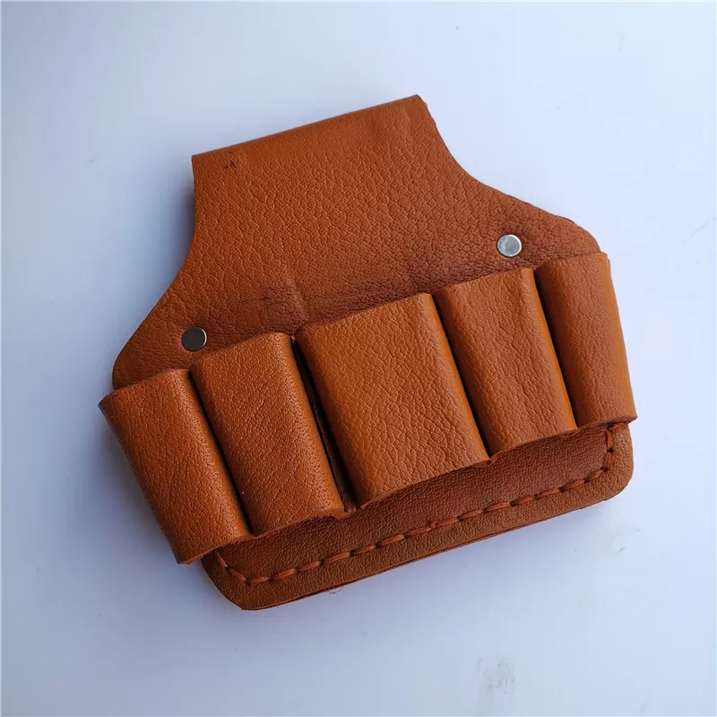 Leather Tool Pouch Belt Holster Multifunctional 5 Slot Pliers Scissors Holder Cowhide Waist Bag for Electrician Carpenter