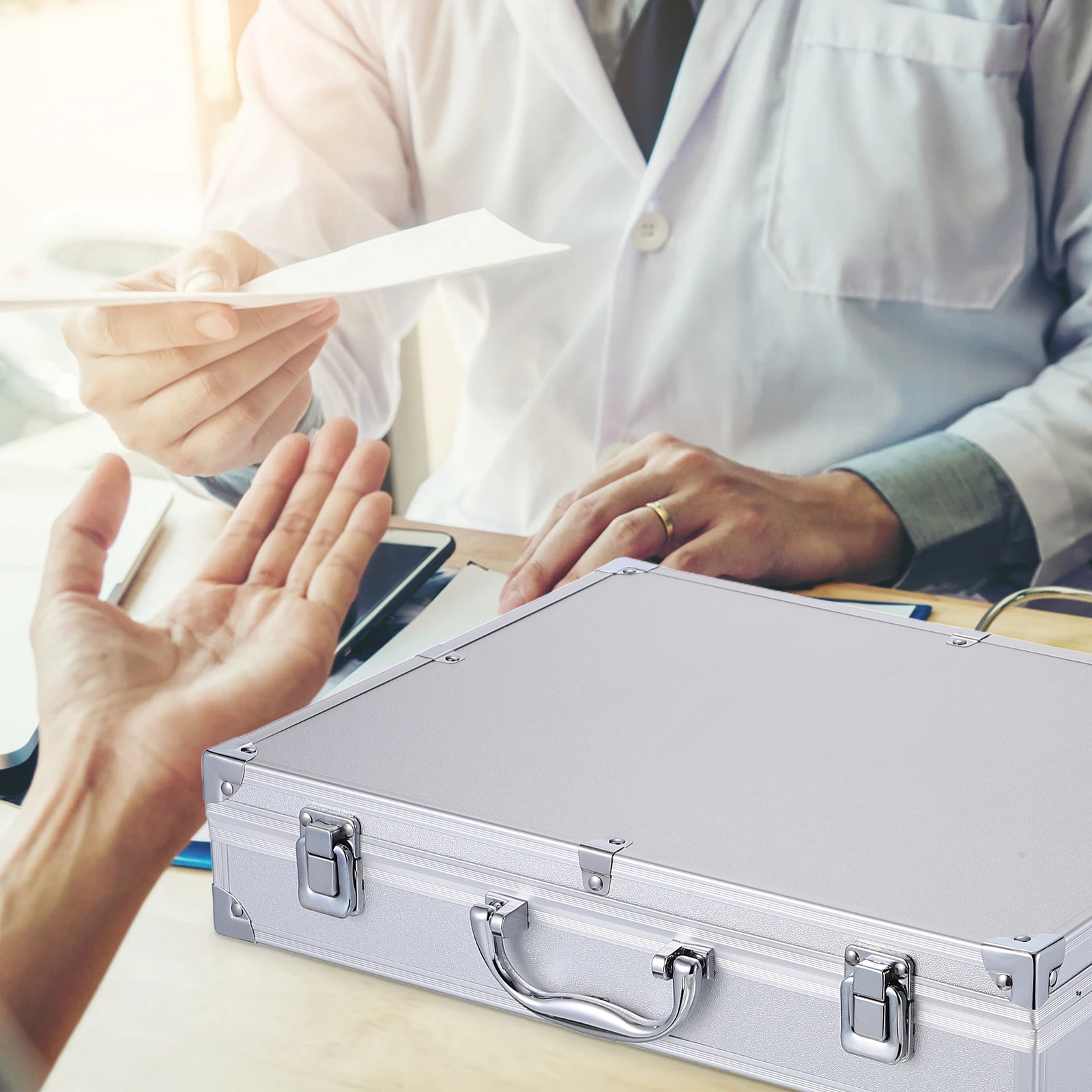 

Multifunctional Aluminum Alloy Tool Box Large Capacity Portable Lockable Flight Case For Travel Home Workshop Handle