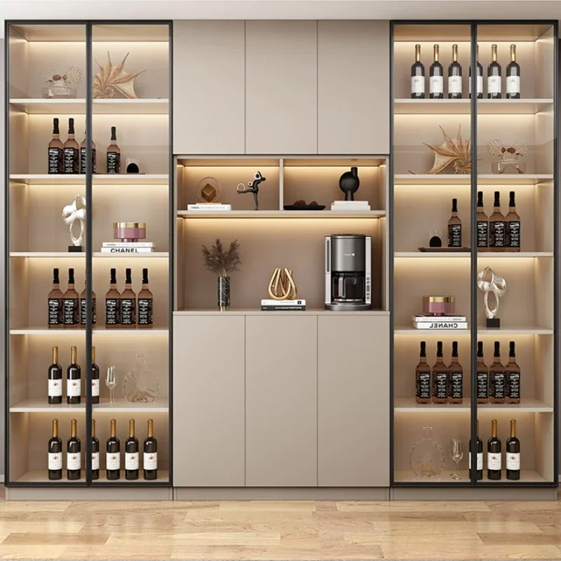 Corner Storage Wine Cabinets High Kitchen Wall Restaurant Luxury Living Room Estante Vinos Wine Cabinets Bar Furniture QF50JG