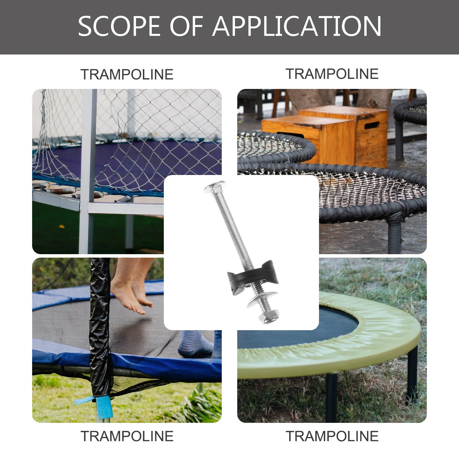 

10Sets Trampoline Fixator Kit Robust Iron Screws for Enhanced Stability Secure Assembly Replacement Parts for Kids Bounce