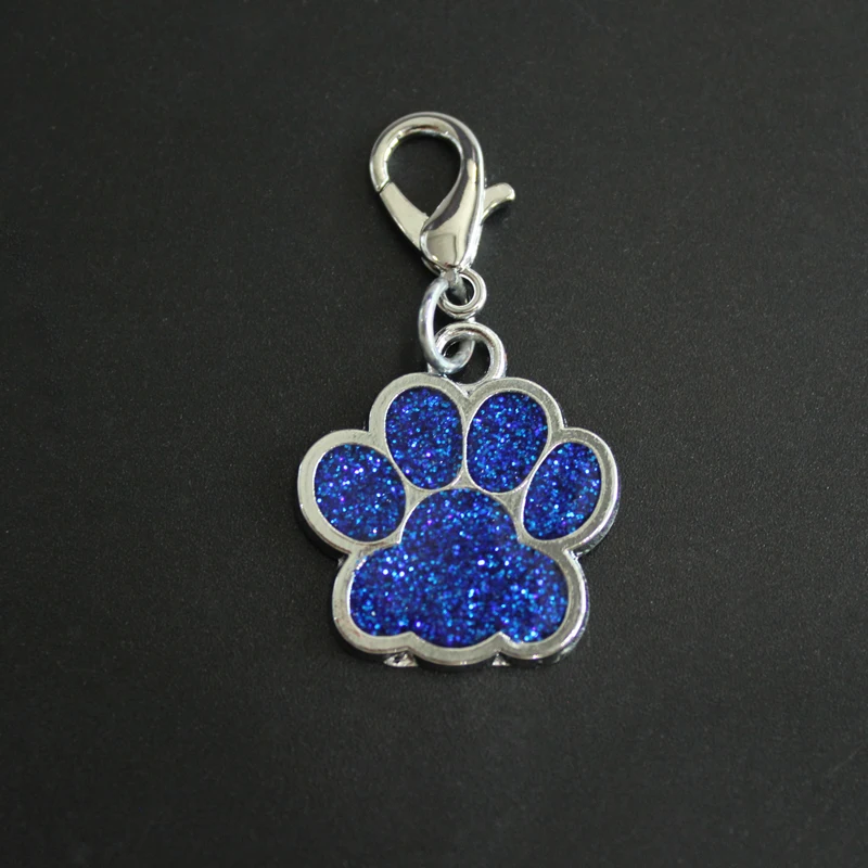 Hang Pendant Charms Lobster Clasps Glint Cat Dog Paw Footprint  DIY Pet Collar Keychain Jewelry Making  25mm x 27mm Women Gift