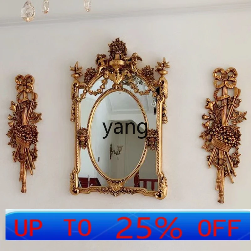 

LTT retro wall-mounted bathroom mirror dressing porch decorative mirror hotel bathroom mirror
