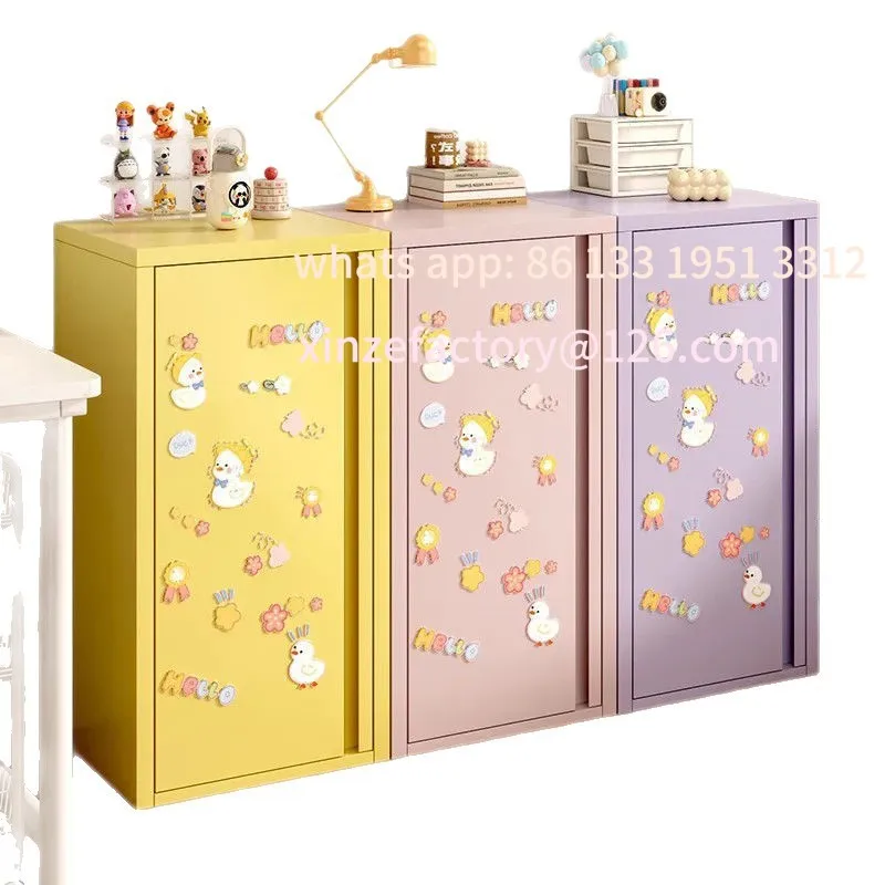 

Dopamine wrought iron storage Steel storage cabinet Super narrow iron cabinet Bedroom bedside table Steel small