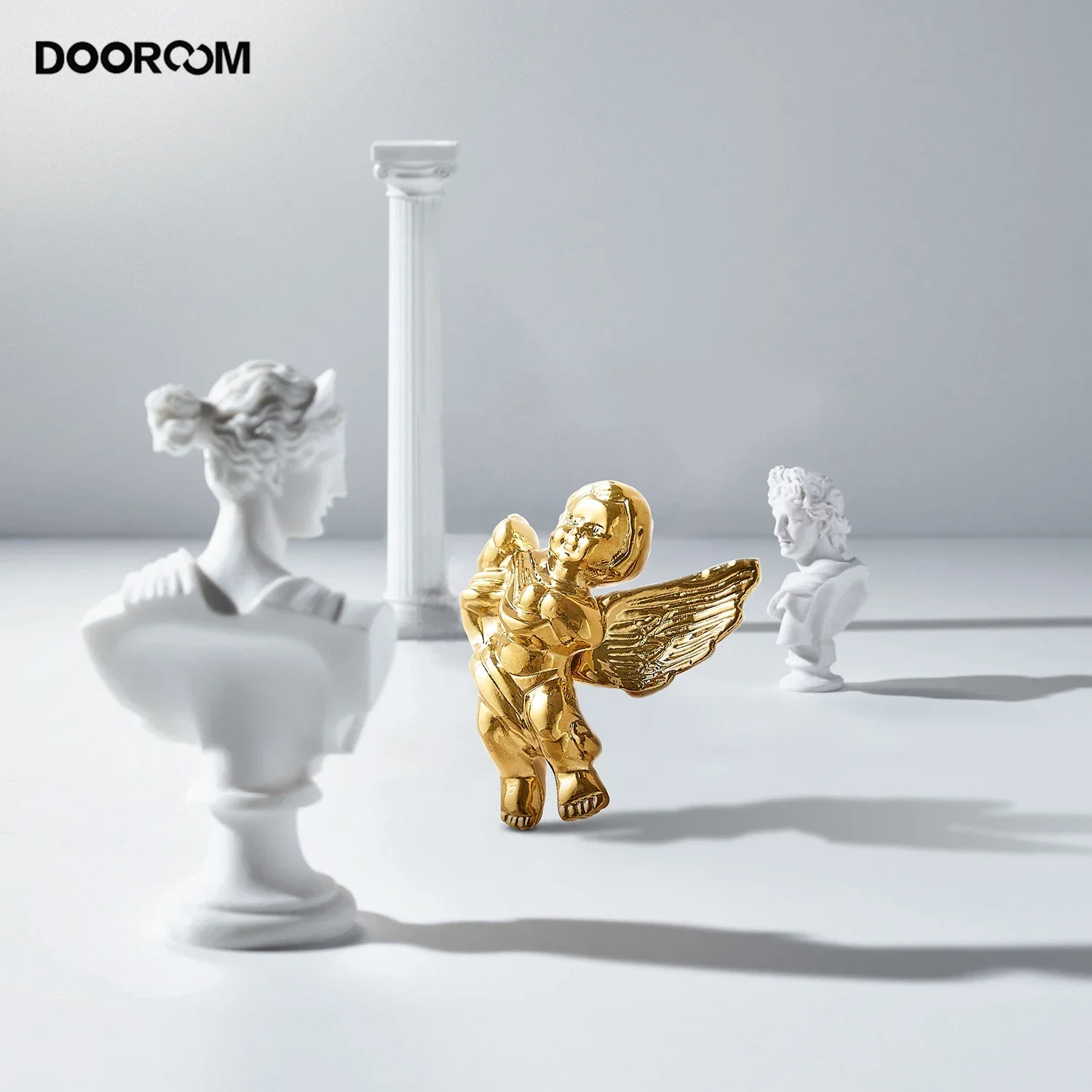 DOOROOM Brass Drawer Handle Angel Creative Knob Light Luxury European Kitchen Cabinet Door Handles Wardrobe Closet Accessories