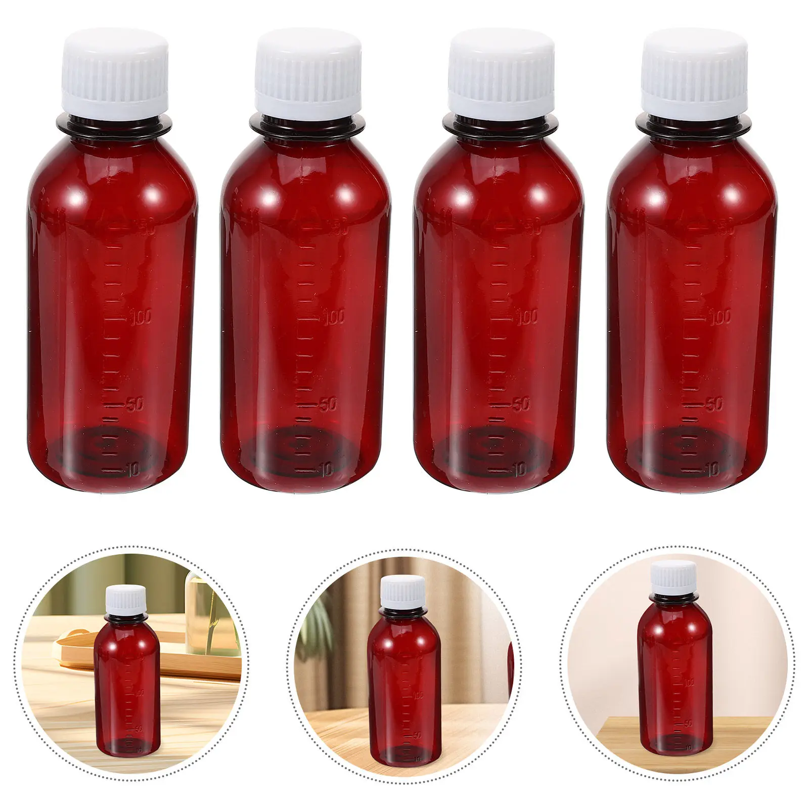 

6Pcs Pill Jar Medicine Storage Containers 150Ml Light Blocking Capsule Organizers with Scale for Home Travel Use