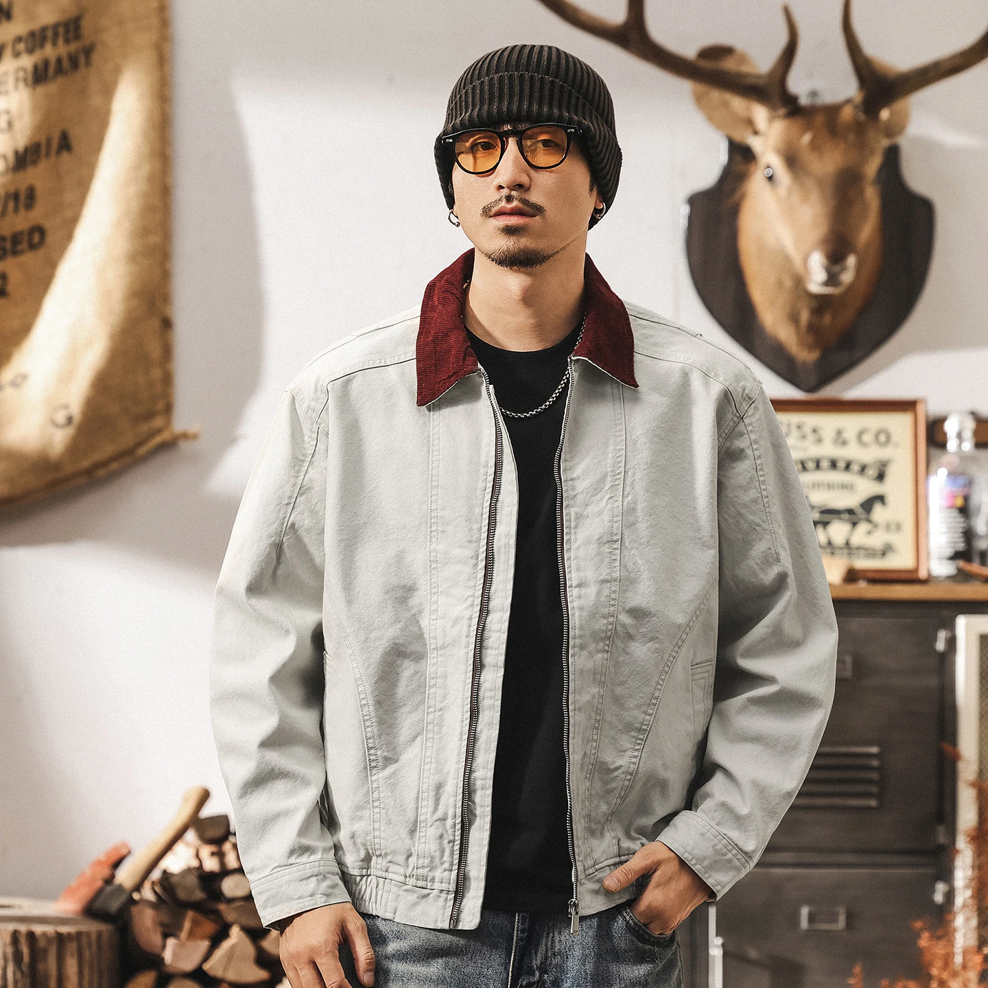 The new autumn collection of Maillard's retro workwear jacket is a loose and casual American streetwear brand for men