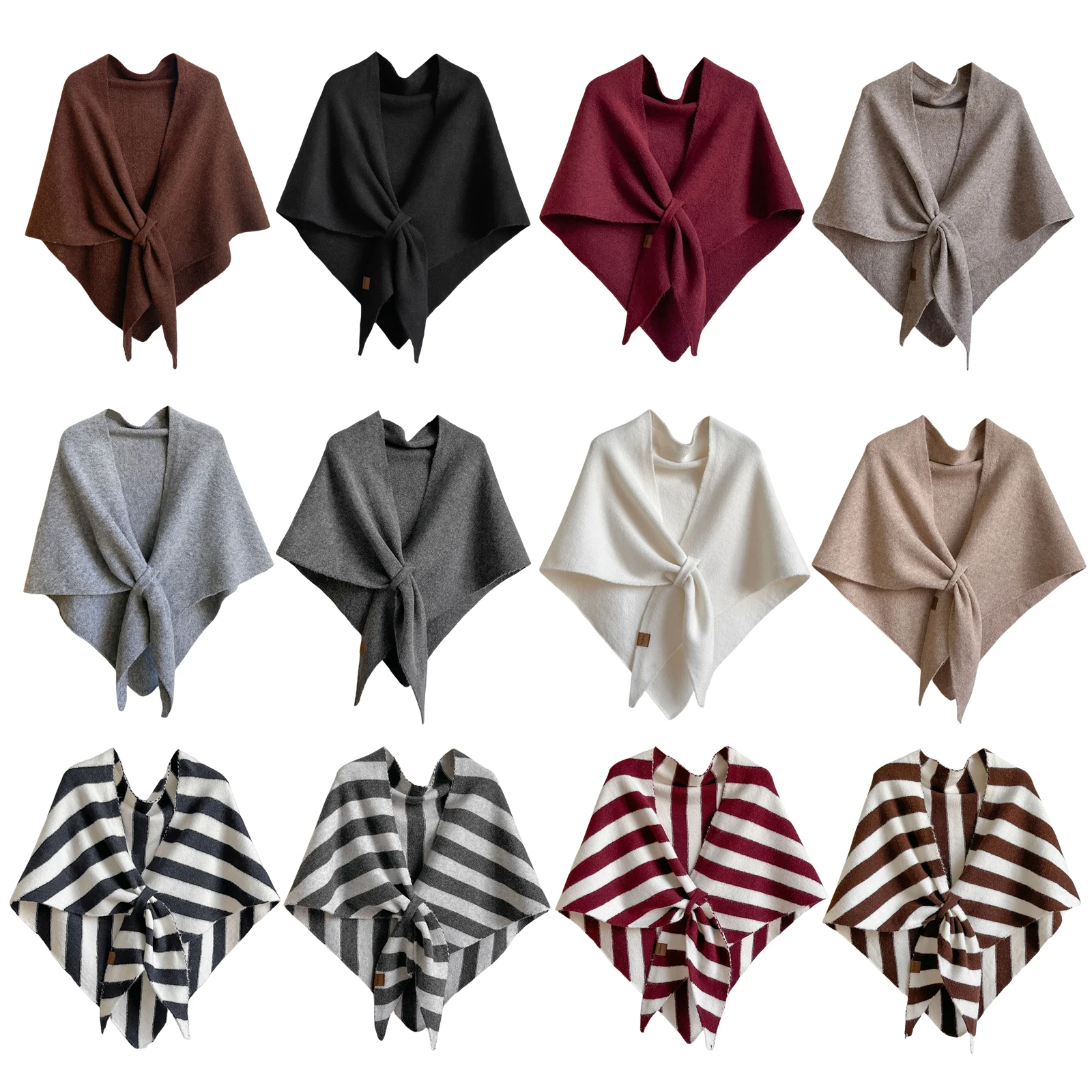 

Shawl Scarf Warm Knitted Fall Winter Poncho Wool Cashmere Cardigan Sweater for Evening Dresses