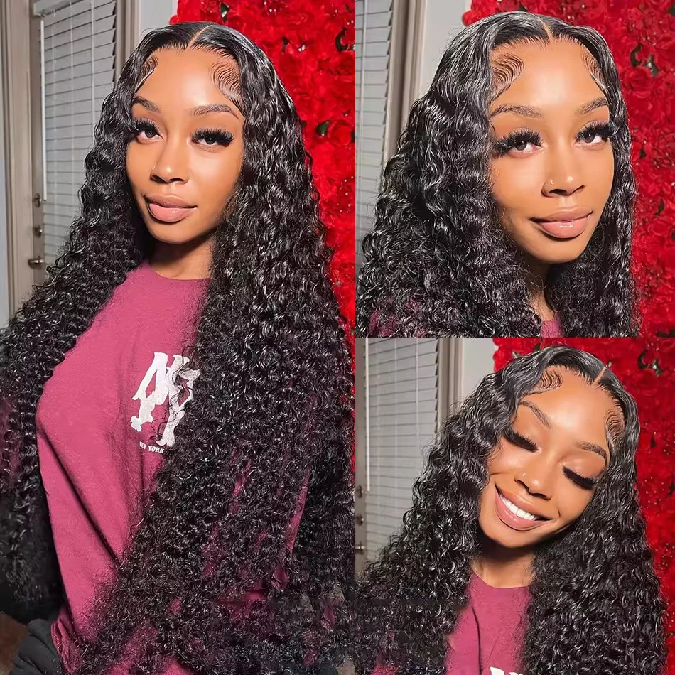 Pre Cut 6x4 Glueless Deep Wave Wigs 5x5 100% Human Hair Deep Wave Lace Clousure Wigs 13x6 Transparent Lace Frontal Wigs On Sale