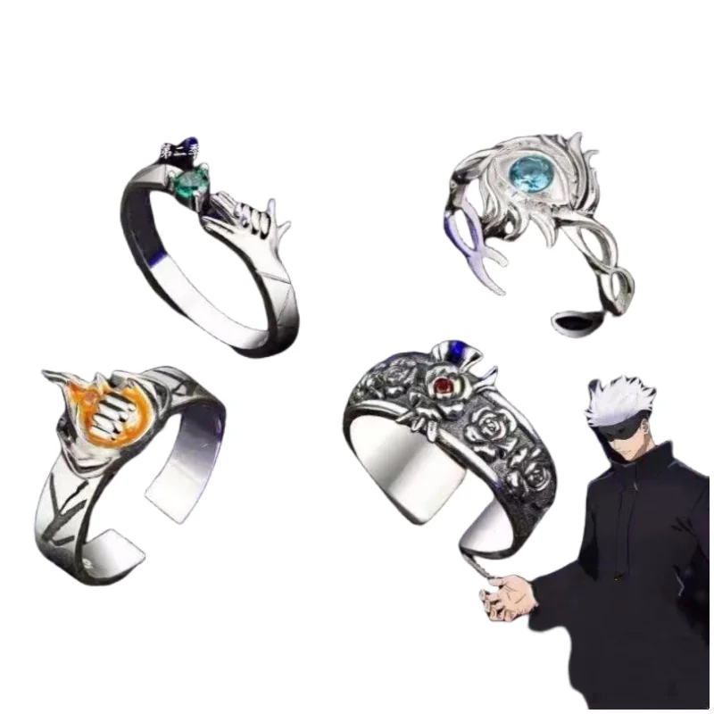 

Jujutsu Kaisen Itadori Yuji Fushiguro Megumi Peripheral Couple Ring Jewelry Opening Adjustable Cartoon Anime Ring Fashion Gift