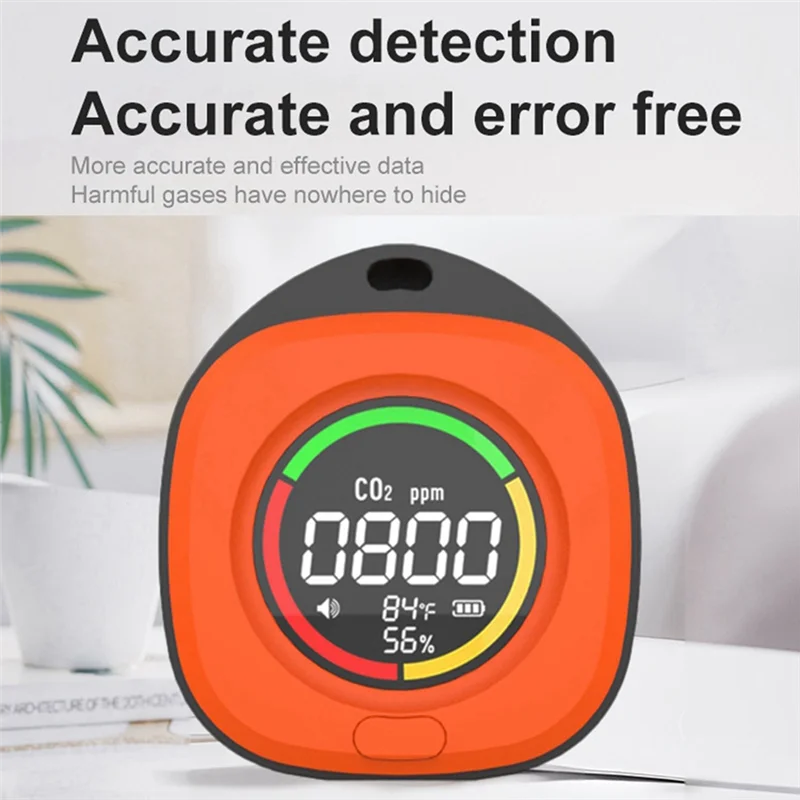 SQPP-K5C Mini Detector de dióxido de carbono probador de CO Monitor portátil de calidad del aire pantalla LED USB Typc-C carga interior
