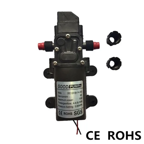 Imagen 2 del producto Bomba de agua eléctrica agrícola DC 12V 70W, Micro bomba de diafragma de alta presión negra, bomba de agua multiusos