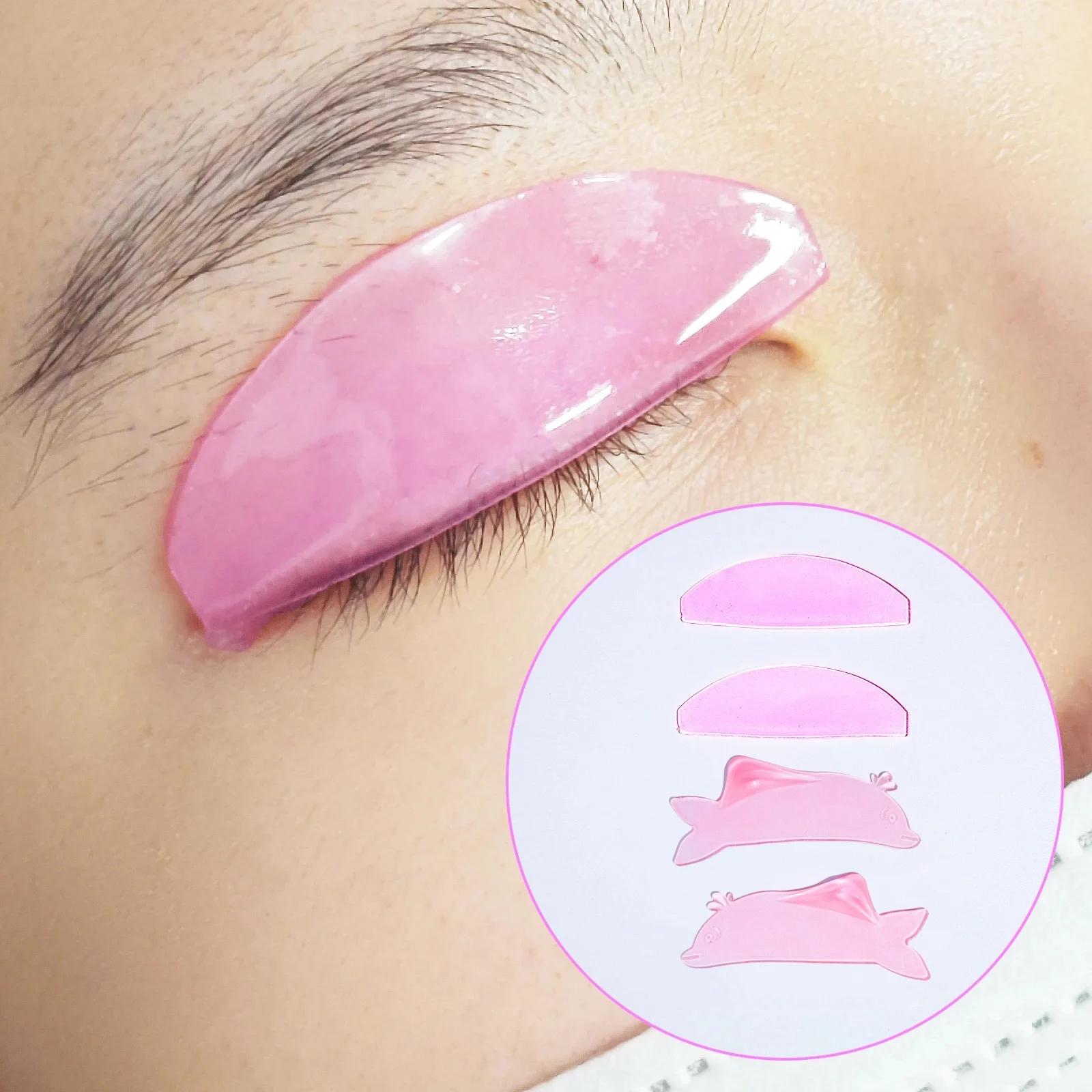 Lomansa Korea Delphin Form Wiederverwendbare Silikon Wimpern Dauerwelle Wimpern Stange Schild Lash Weichmacher Pads Wimpern Curler Make-Up-Tool