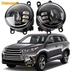 2 X LED Glass Lens Fog Light Assembly 30W H11 Car Fog Driving Lamp DRL For Toyota Highlander 2014 2015 2016 2017 2018 2019