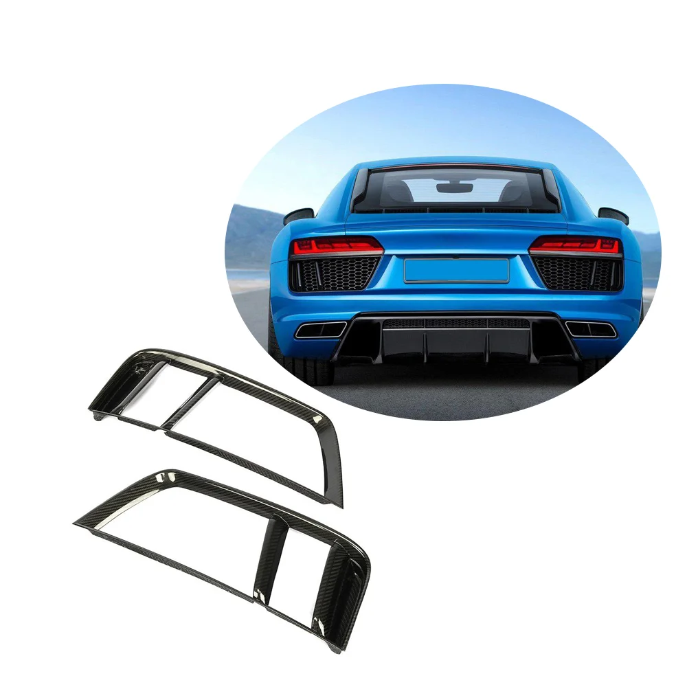 Carbon Fiber R8 V10 Rear Bumper Vent Fender Covers for Audi R8 2016-2018 Base Coupe 2-Door Body Kit Splitter Cover Trim