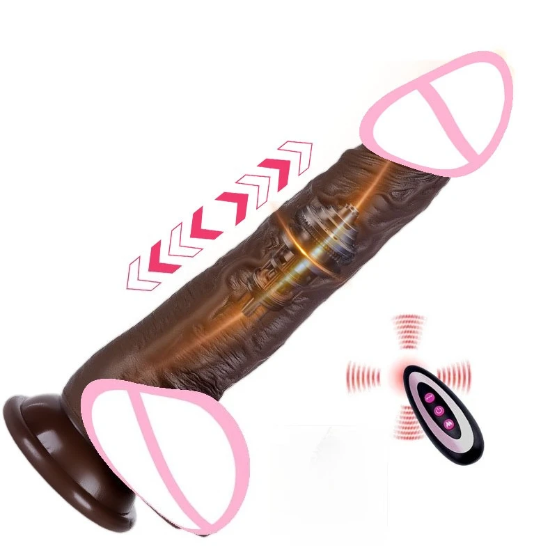 Telescopic Female Vibrator Large Penis Remote Control Heating Realistic Penis Massager Masturbator Sex Toys for Women Men 18+