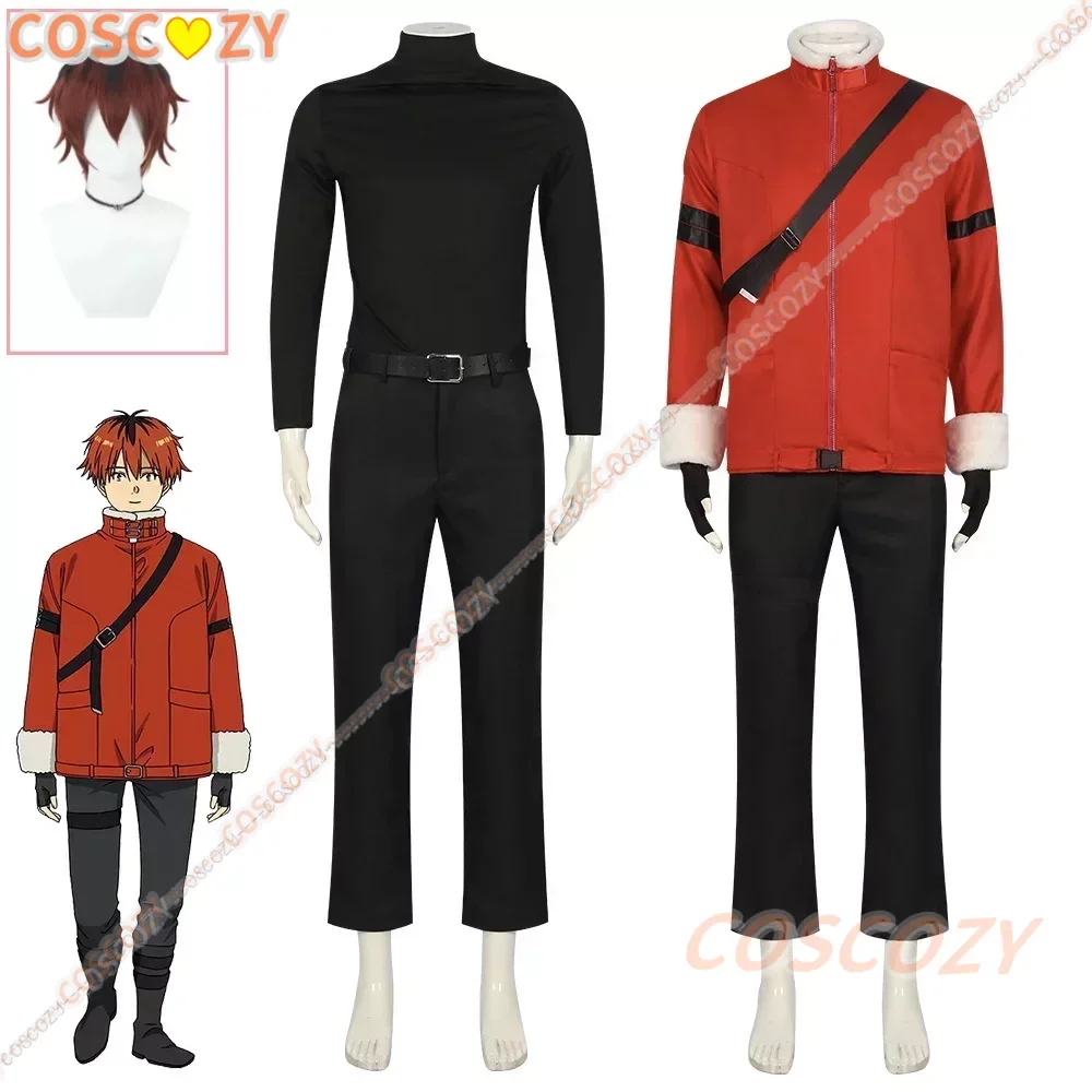 Newly Stark Winter Cosplay Costume Wig Anime Frieren Beyond Journey's End Red Jacket Uniform Gloves Men Women Convention Outfit