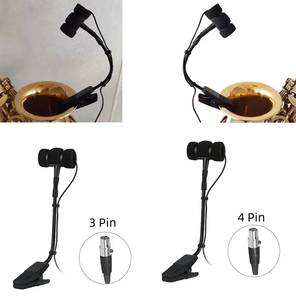 

Portable 3 Pin 4 Pin Wired Sax Microphone Clip-on Design Omnidirectional Suitable For Various Instruments