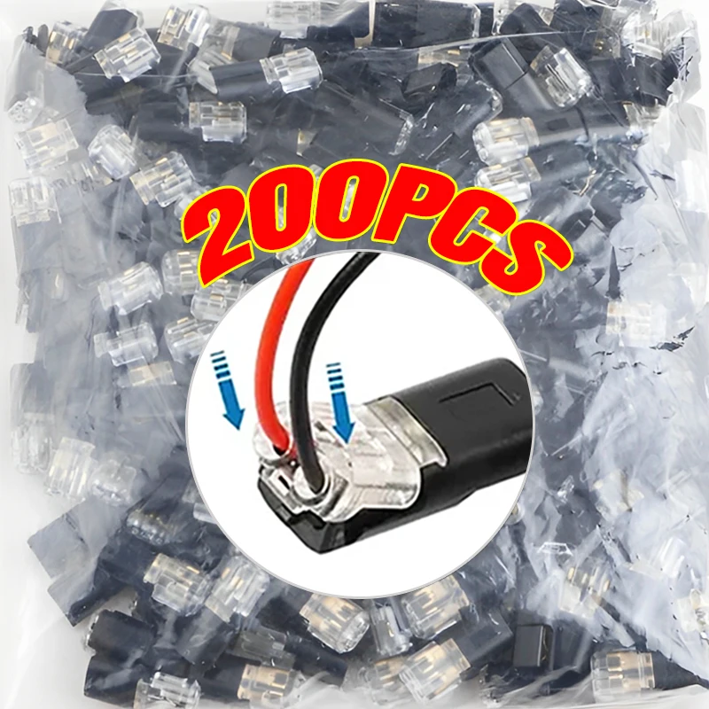 

2-контактные электрические разъемы с запирающейся пряжкой, автомобильный провод, двойной вставной клеммный блок, соединительные полосы для кабеля, зажимы