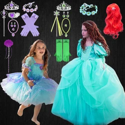 Fantasia Kids Birthday Party Little Mermaid Costume Christmas Fancy Girls Princess Ariel Dress Long Sleeve Elegant Prom Dresses