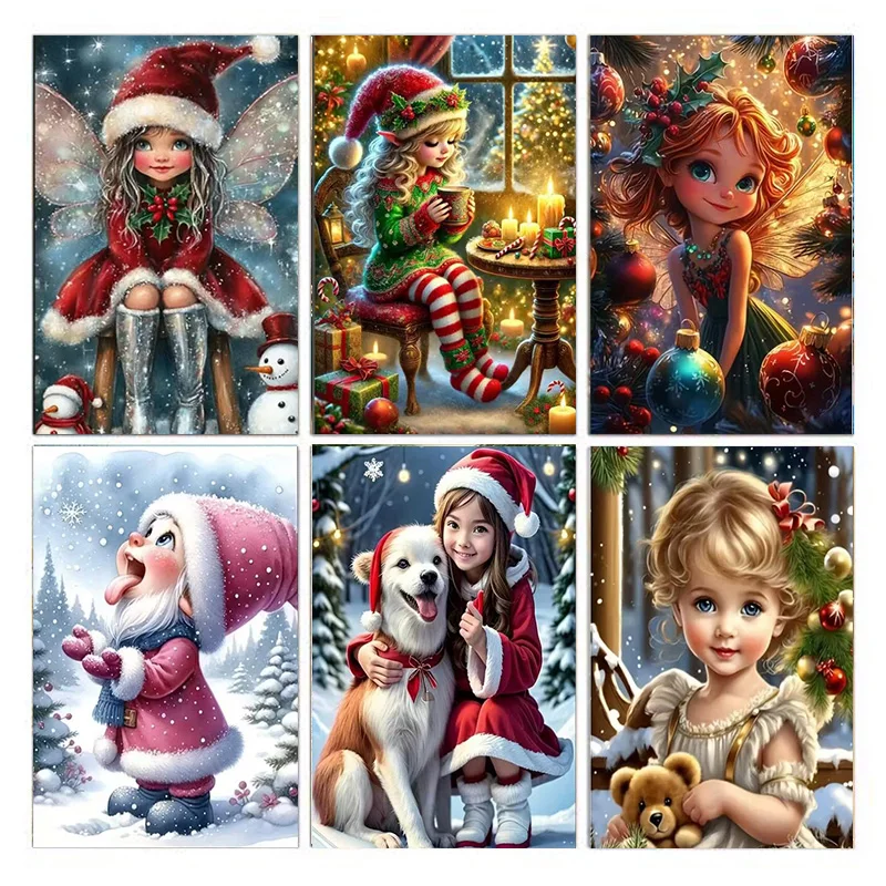 AB Diamant Malerei Weihnachten Mädchen 5D Diamant Malerei Erwachsene und Anfänger Diamant Malerei Set DIY Diamant Malerei