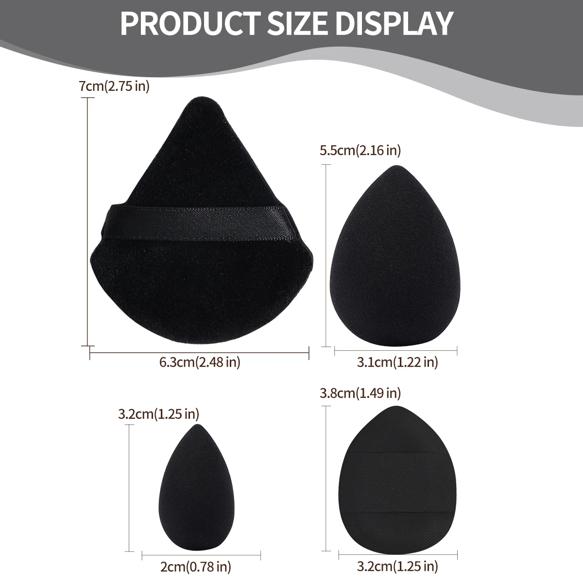 MAANGE 12 pz/set trucco Puff triangolo piumino da cipria Soft Beauty Egg Sponge Finger Puff per crema liquida strumenti per il trucco cosmetico