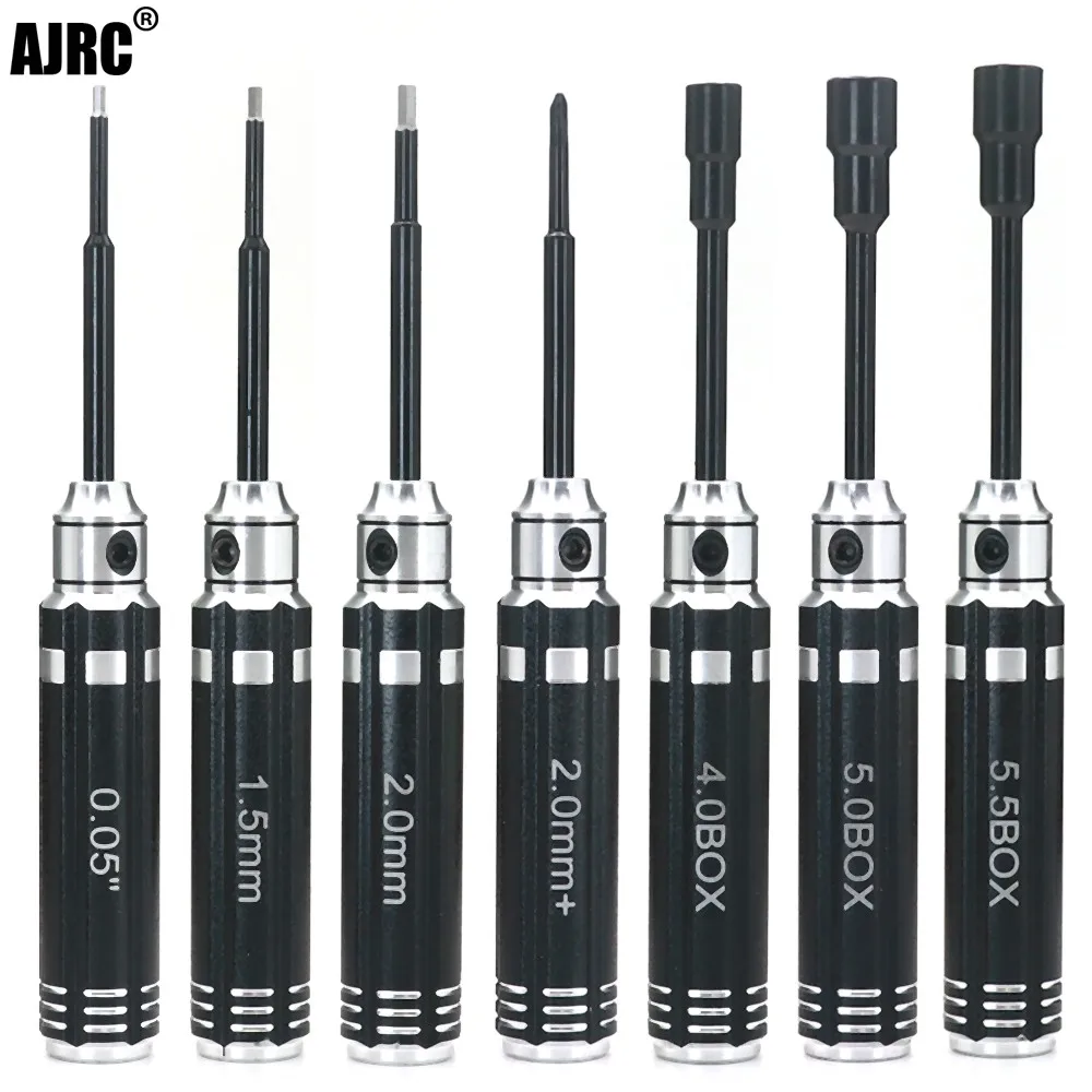 Ajrc 7pcs Short Handle Nut Driver Hex Screwdriver Tools Kit For Traxxa Trx4m Axial Scx24 Fms Fcx24 1/18 1/24 Rc Mini Crawler Car