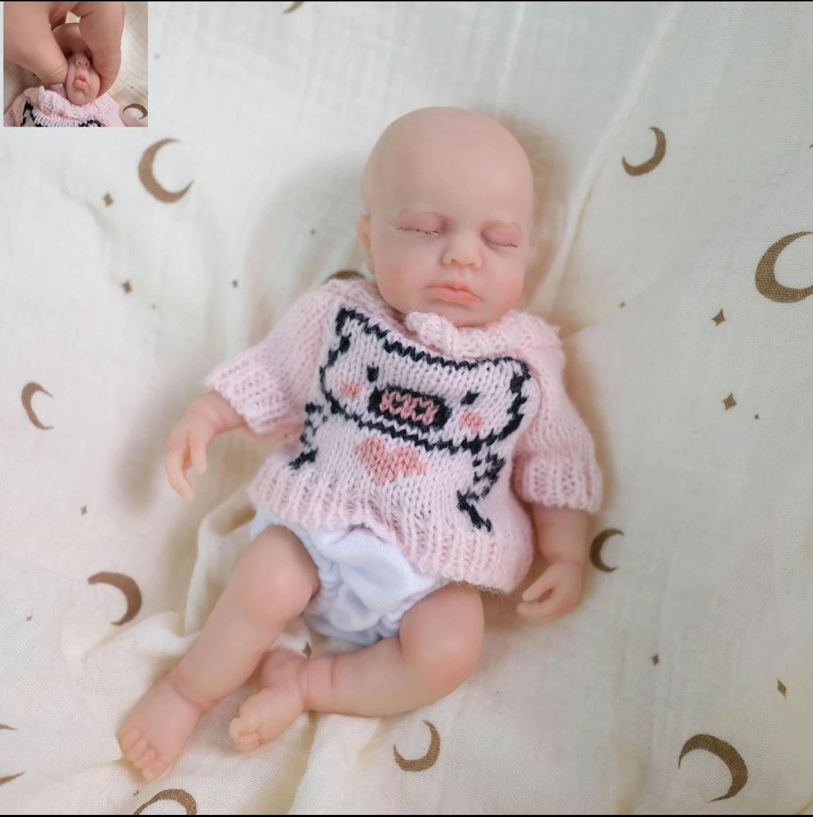 Muñeca Reborn Sweetheart de 8 pulgadas: silicona suave realista, totalmente pintada, sólida y linda, regalo de Navidad perfecto para niñas