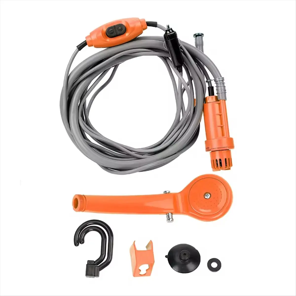 

12 В для автофургона, душ с трубчатым насосом, адаптер питания прикуривателя, автомойка, насадки для мытья автомобиля на открытом воздухе, для кемпинга, путешествий [JQ-EN & RS]